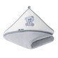 AKUKU, bath cover, with hood, 100 x 100 cm, 100% cotton, grey teddy bear, 1 piece