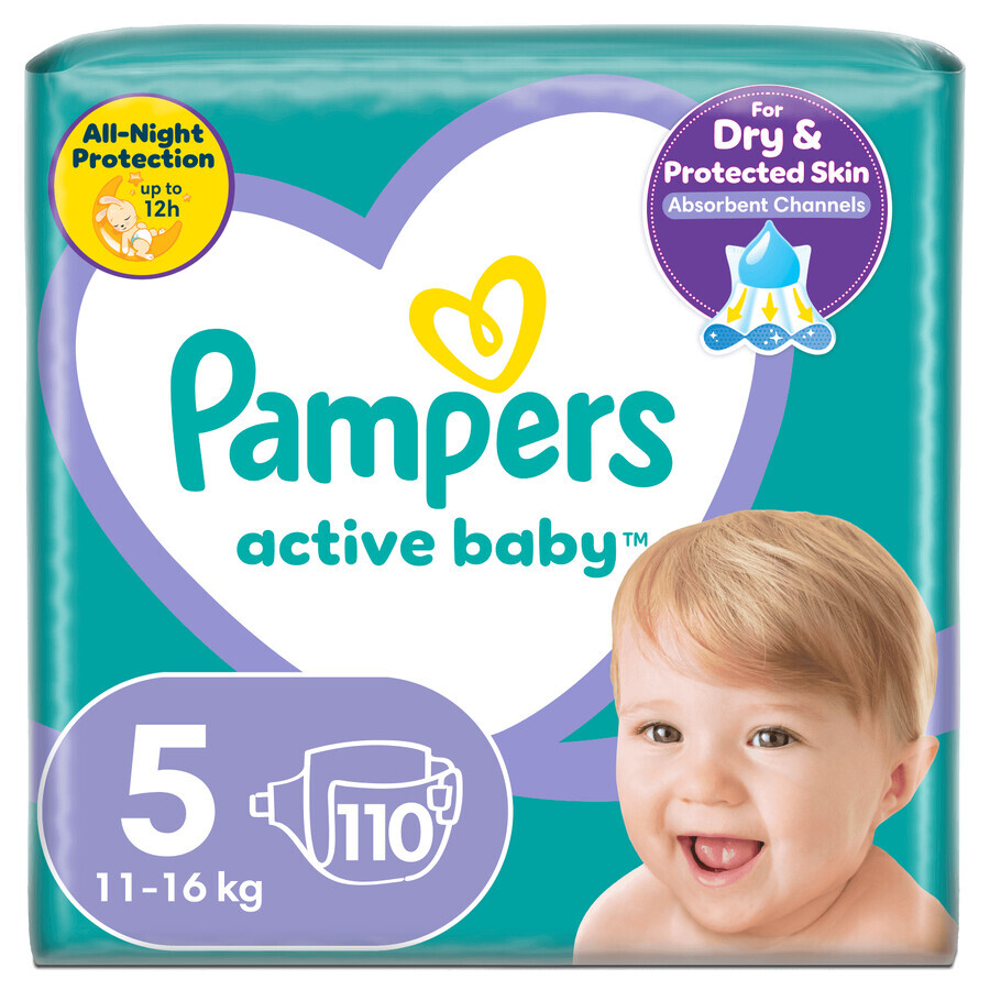Pampers Active Baby set, luiers, maat 5, 11-16 kg, 2 x 110 st.