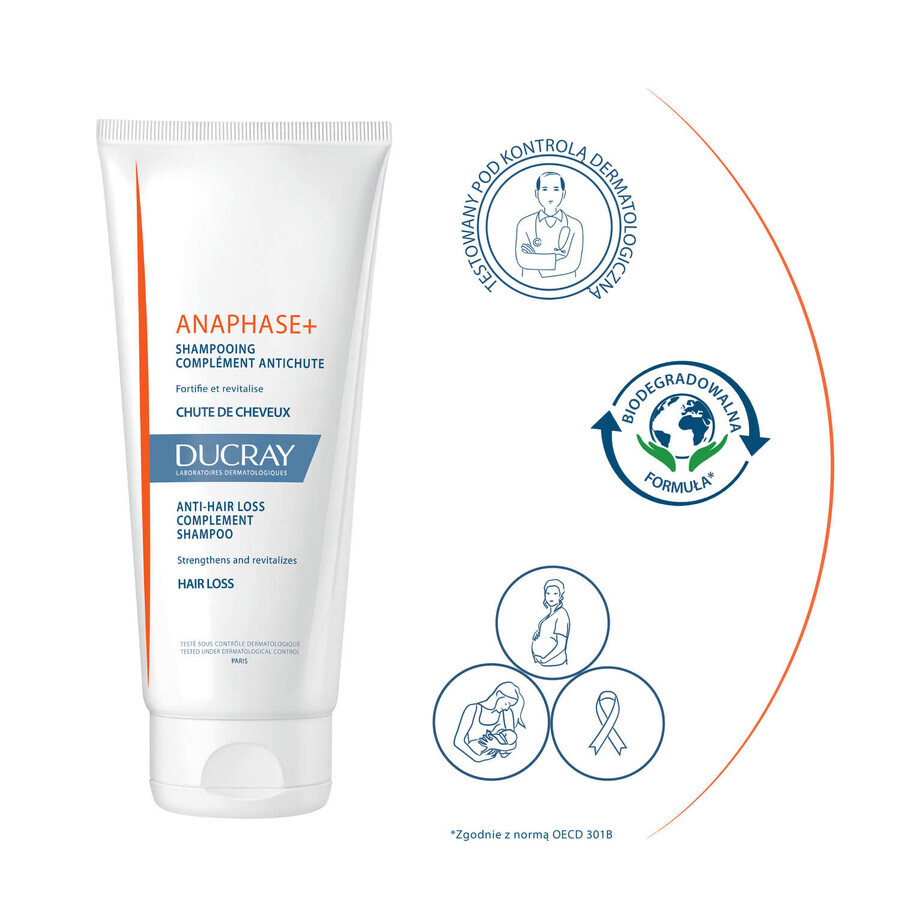 Ducray Anaphase+ set, anti-hair loss shampoo, 200 ml + strengthening hair conditioner, 200 ml