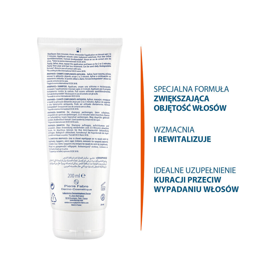 Ducray Anaphase+ set, anti-hair loss shampoo, 200 ml + strengthening hair conditioner, 200 ml