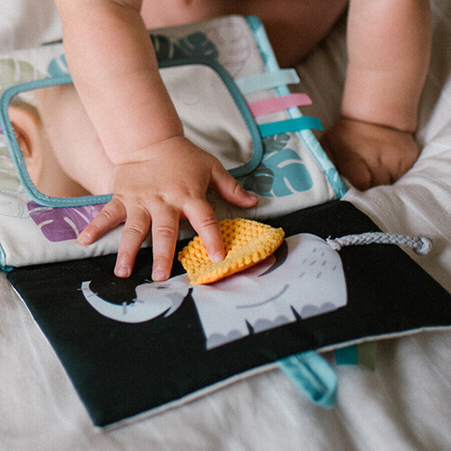 BabyOno, libretto sensoriale, safari, dalla nascita, 1 pezzo CONFEZIONE DIFETTOSA