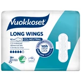 Vuokkoset White, sanitary napkins with wings, Long, 10 pieces