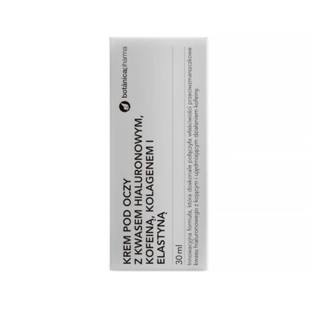 Botanicapharma, crema para el contorno de ojos con ácido hialurónico, cafeína, colágeno y elastina, 30 ml
