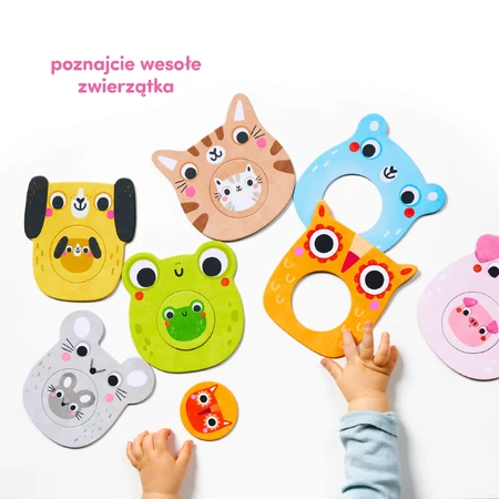 CzuCzu Dieren, puzzels met een gat voor kinderen, vanaf 12 maanden, 14 stukjes