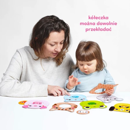 CzuCzu Dieren, puzzels met een gat voor kinderen, vanaf 12 maanden, 14 stukjes