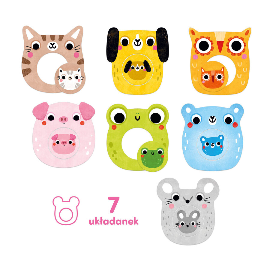 CzuCzu Animali, puzzle con foro per bambini, da 12 mesi, 14 pezzi