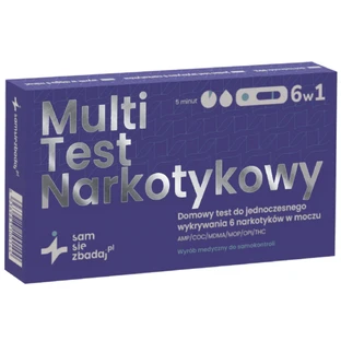 Untersuchen Sie sich selbst Multi Drug Test 6in1, Heimtest für den Nachweis von 6 Drogen im Urin, 1 Stück