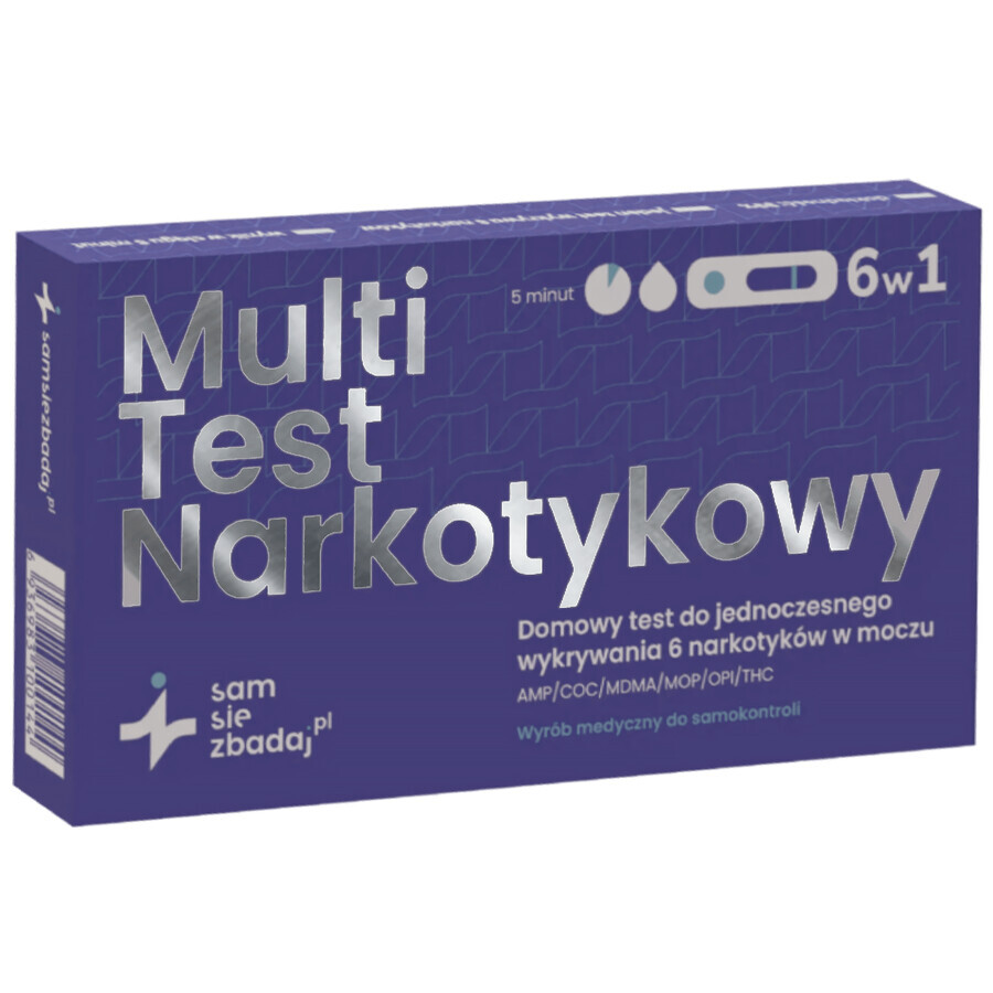 Examinează-te Multi Drug Test 6in1, test la domiciliu pentru detectarea a 6 medicamente în urină, 1 buc