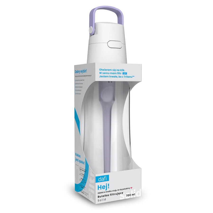 Dafi Solid, filter bottle, lavender, 0.7 l + water filter, 1 piece