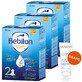 Lote Bebilon Advance Pronutra 2, leche de continuaci&#243;n, m&#225;s de 6 meses, 3 x 1000 g + Bioderma Atoderm Intensive Baume, loci&#243;n emoliente calmante, 75 ml gratis