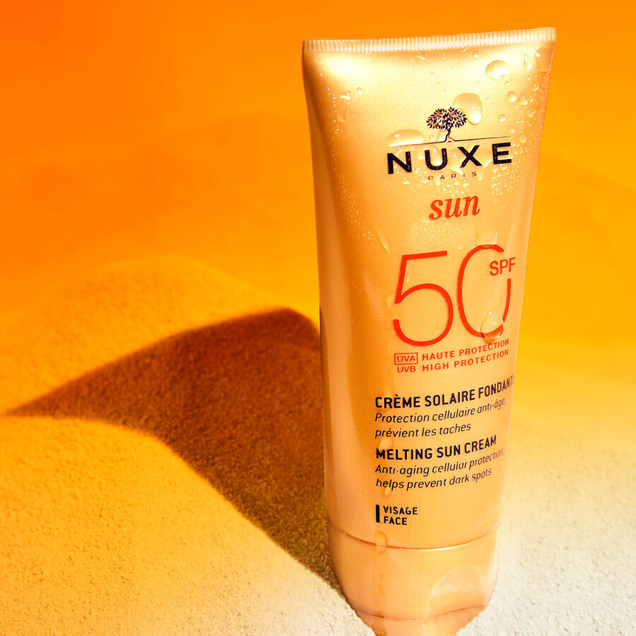 Nuxe Sun, deliziosa crema solare per il viso, SPF 50, 50 ml + borsa da spiaggia in omaggio