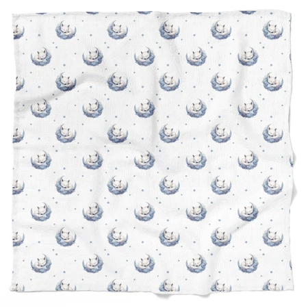 Bocioland, couche en bambou, 110 x 110 cm, renards endormis, 1 pièce