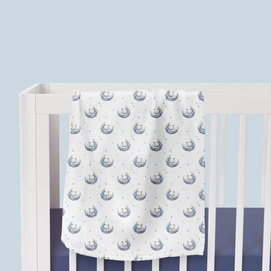 Bocioland, bamboo diaper, 110 x 110 cm, sleeping foxes, 1 piece