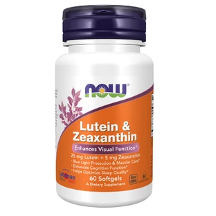 Now Foods Lutein & Zeaxanthin, luteína y zeaxantina, 60 cápsulas