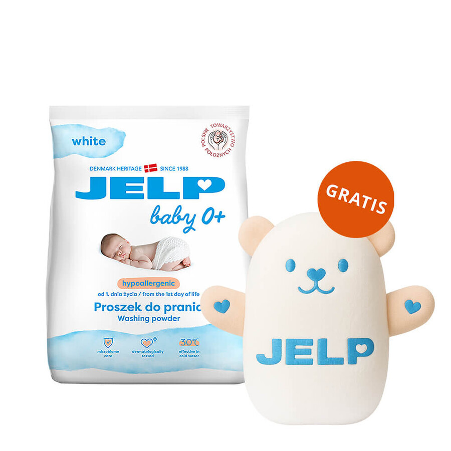 Jelp Baby 0+, lessive hypoallergénique, blanc, 1,35 kg + ourson gratuit