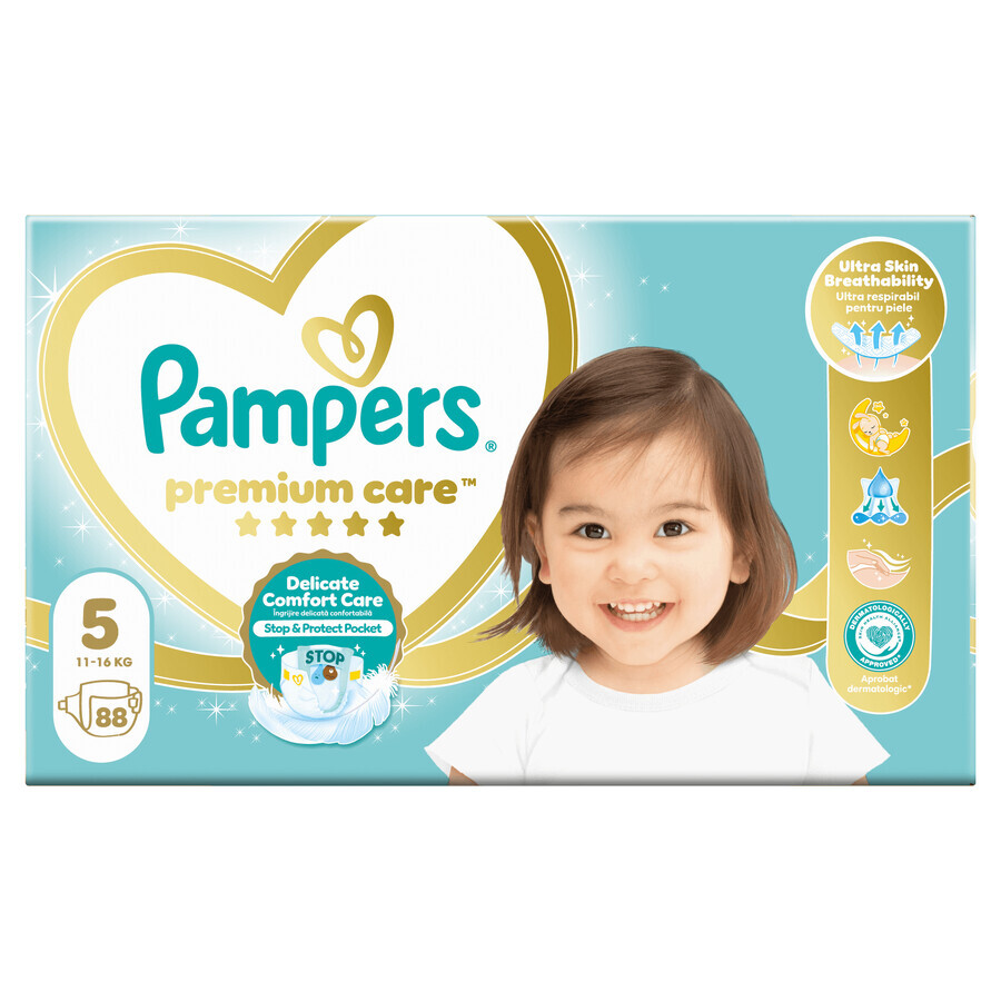 Pampers Premium Care set, luiers maat 5, 11-16 kg, 2 x 88 stuks
