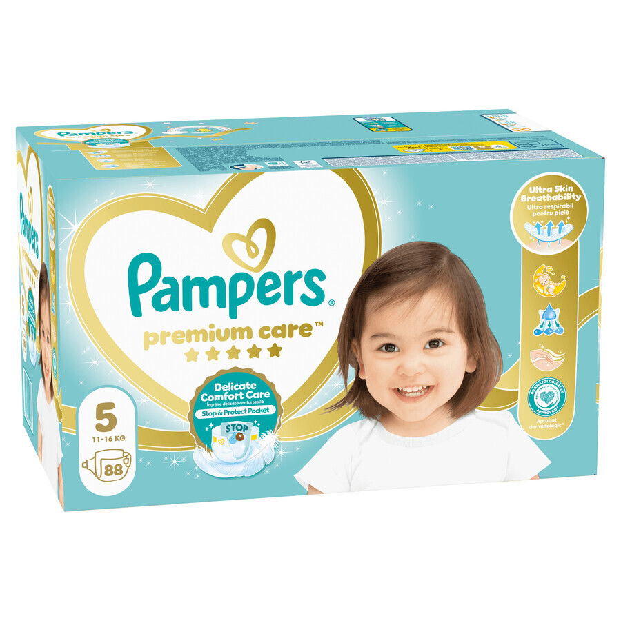Pampers Premium Care set, luiers maat 5, 11-16 kg, 2 x 88 stuks