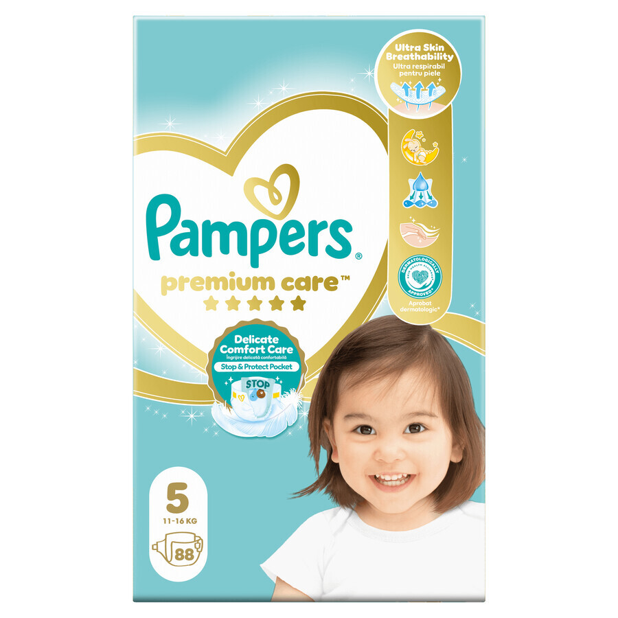 Pampers Premium Care set, luiers maat 5, 11-16 kg, 2 x 88 stuks
