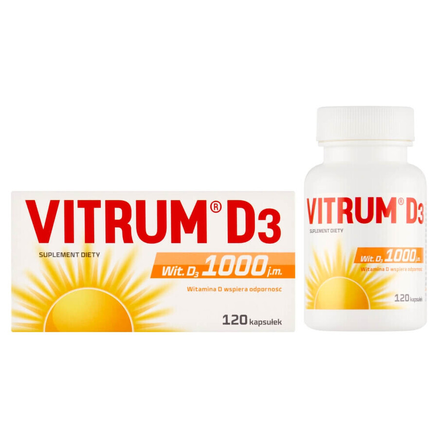 Vitrum D3, vitamin D 1000 IU, 120 capsules