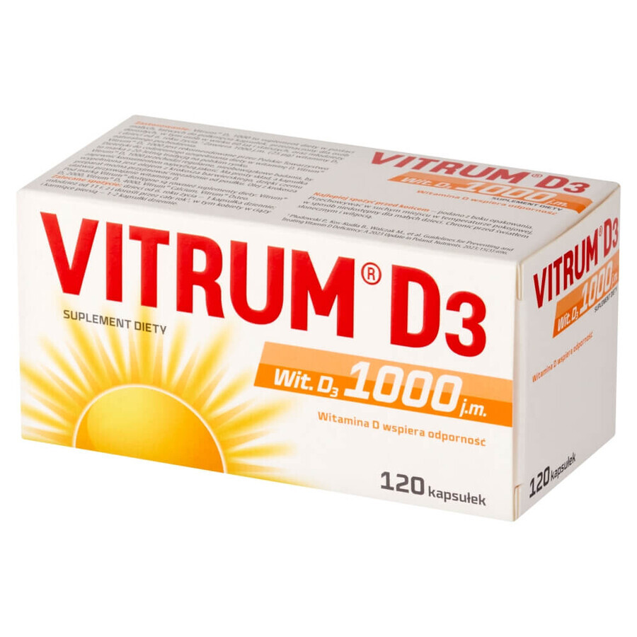 Vitrum D3, vitamin D 1000 IU, 120 capsules