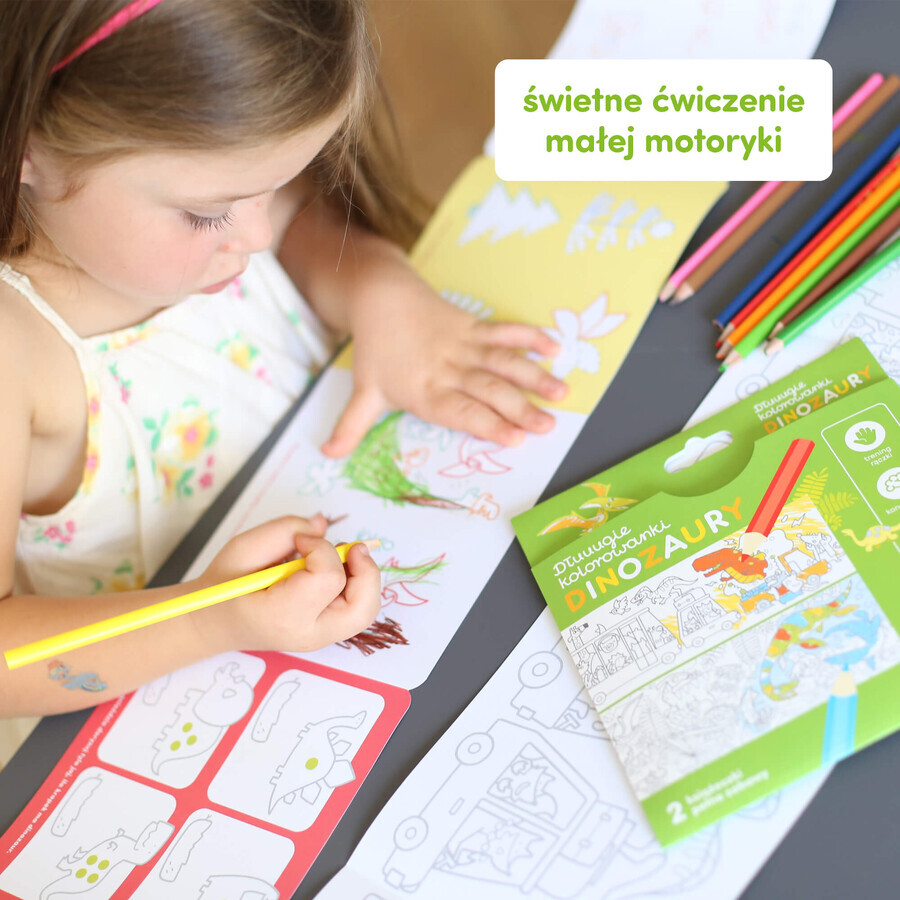CzuCzu Long coloring books Dinosaurs, 2 books for children, from 4 years old