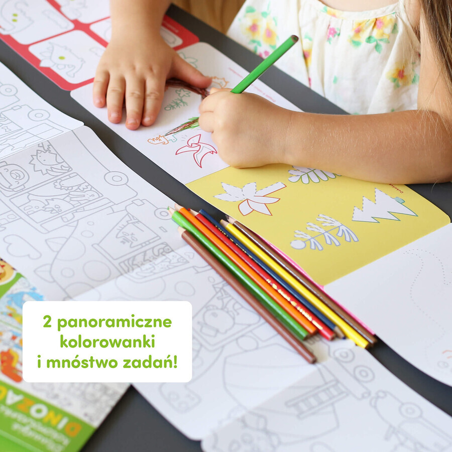 CzuCzu Long coloring books Dinosaurs, 2 books for children, from 4 years old