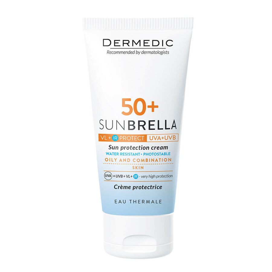 Dermedic Sunbrella, crema protettiva, pelle grassa e mista, SPF 50+, 50 g + sacchetto in omaggio
