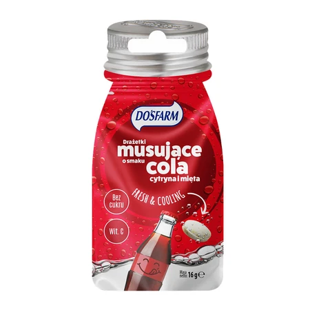 Dosfarm Dragees refrescantes con vitamina C, cola, limón y sabor a menta, 16 g