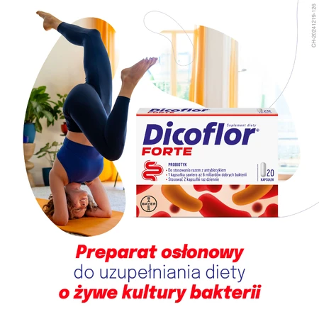 Dicoflor Forte für Kinder ab 3 Jahren und Erwachsene, 20 Kapseln + Elektrolyte, Bananengeschmack, 12 Sachets gratis