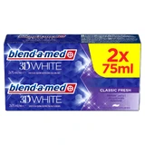 Blend-a-med 3D White, pasta dentífrica, Classic Fresh, 2 x 75 ml