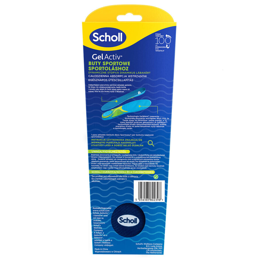 Scholl GelActiv, schoenzolen, sport, maat L 40-46,5, 2 stuks