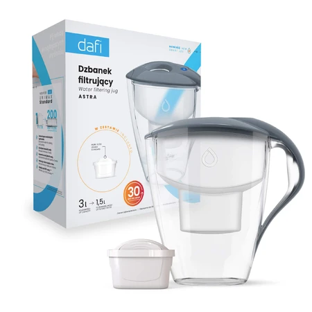 Dafi Astra Led, jarra filtrante, acero, 3 l + filtro Unimax, 1 pieza