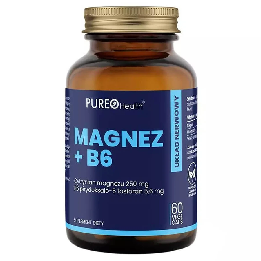 Pureo Health Magnesio+B6, 60 cápsulas