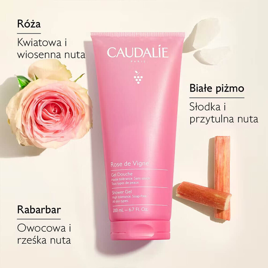 Caudalie Rose de Vigne, gel de ducha, 200 ml