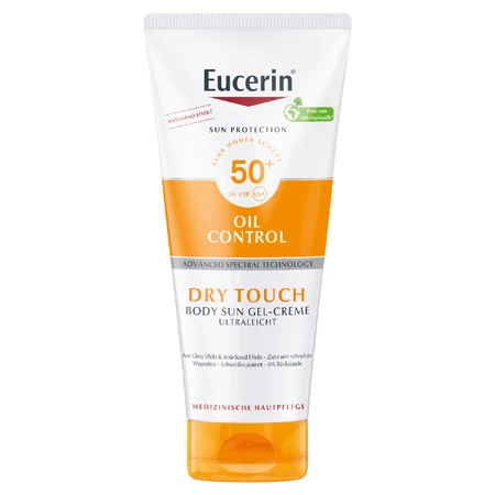 Eucerin Sun Protection Oil Control, gel-crema corporal ultraligero, FPS 50+, 200 ml