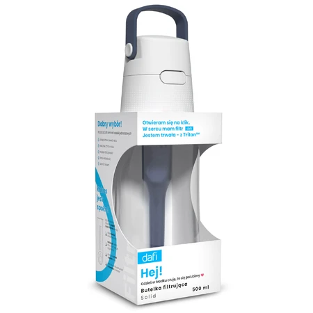 Dafi Solid, bouteille filtrante, denim, 0,5 l + filtre à eau, 1 pièce