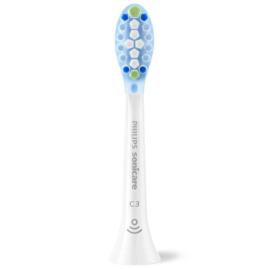 Philips, punte di ricambio per lo spazzolino sonico Sonicare C3 Premium Plaque Defence, bianco, 4 pezzi