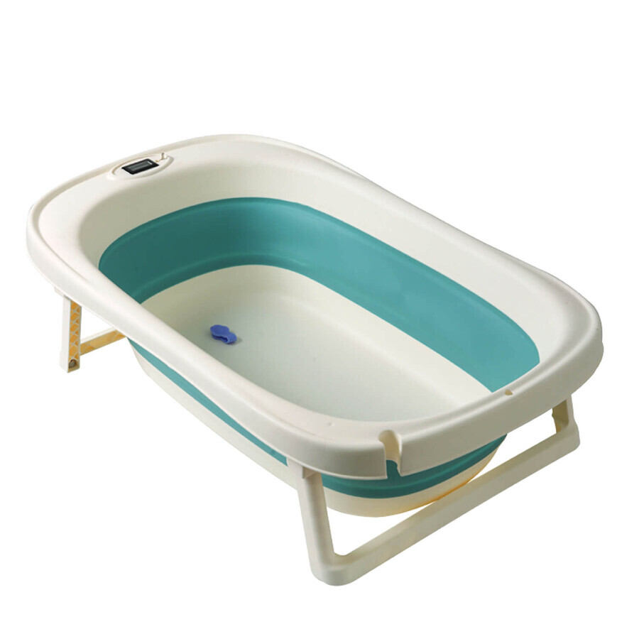 Portabebés plegable Colla con termómetro LCD, Turquesa, Bebe Royal