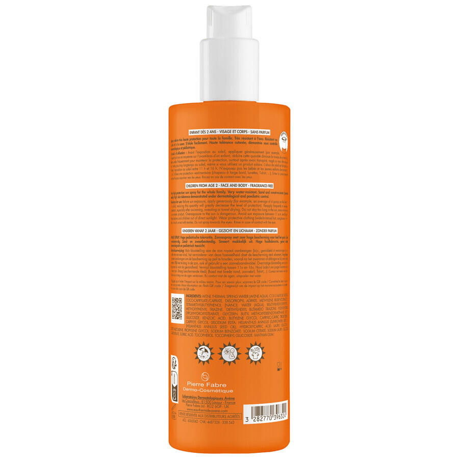 Avene Sun, extra hoher Sonnenschutz, Familienspray, SPF 50+, 400 ml