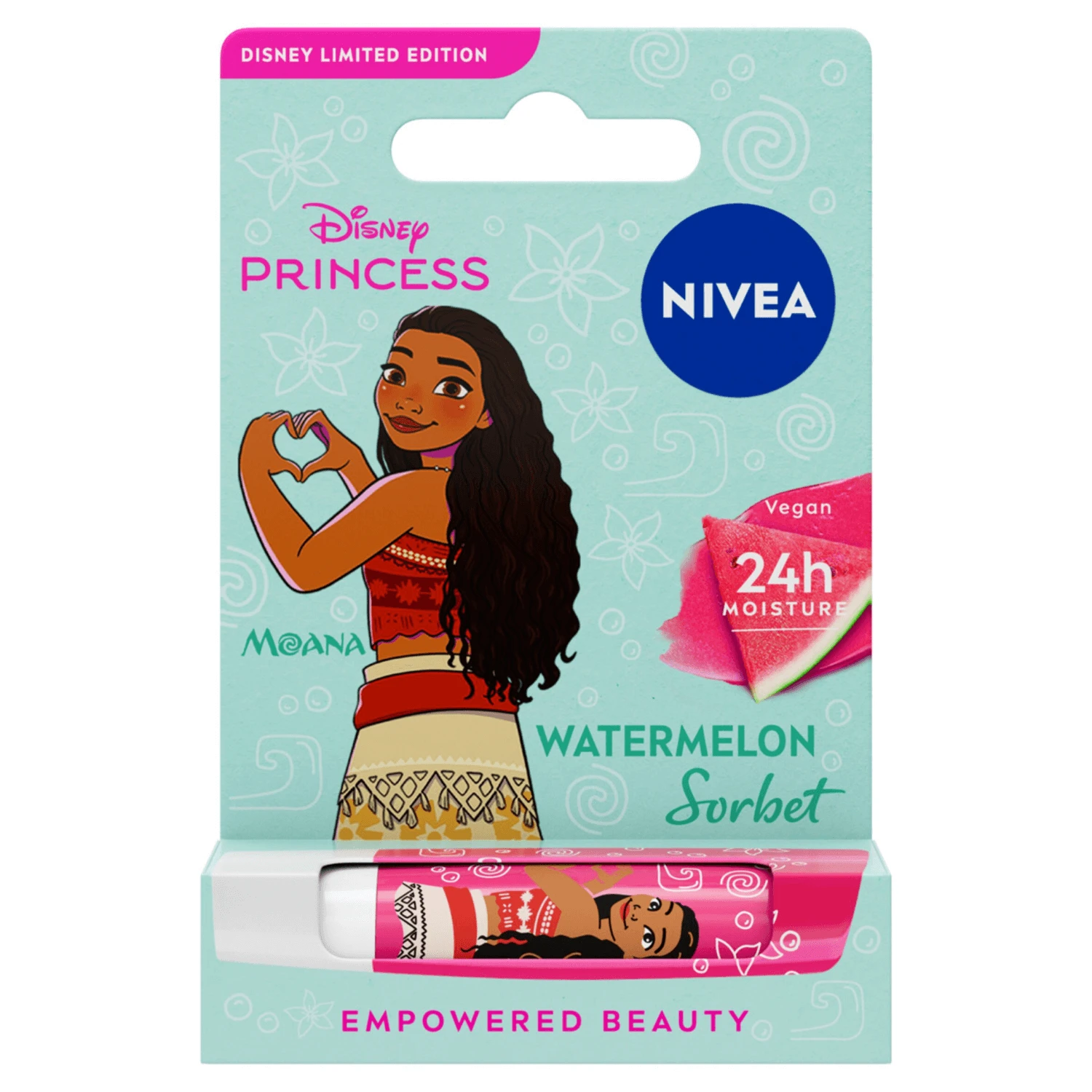Nivea Disney Princess, nurturing lipstick, watermelon sorbet, Vaiana,…