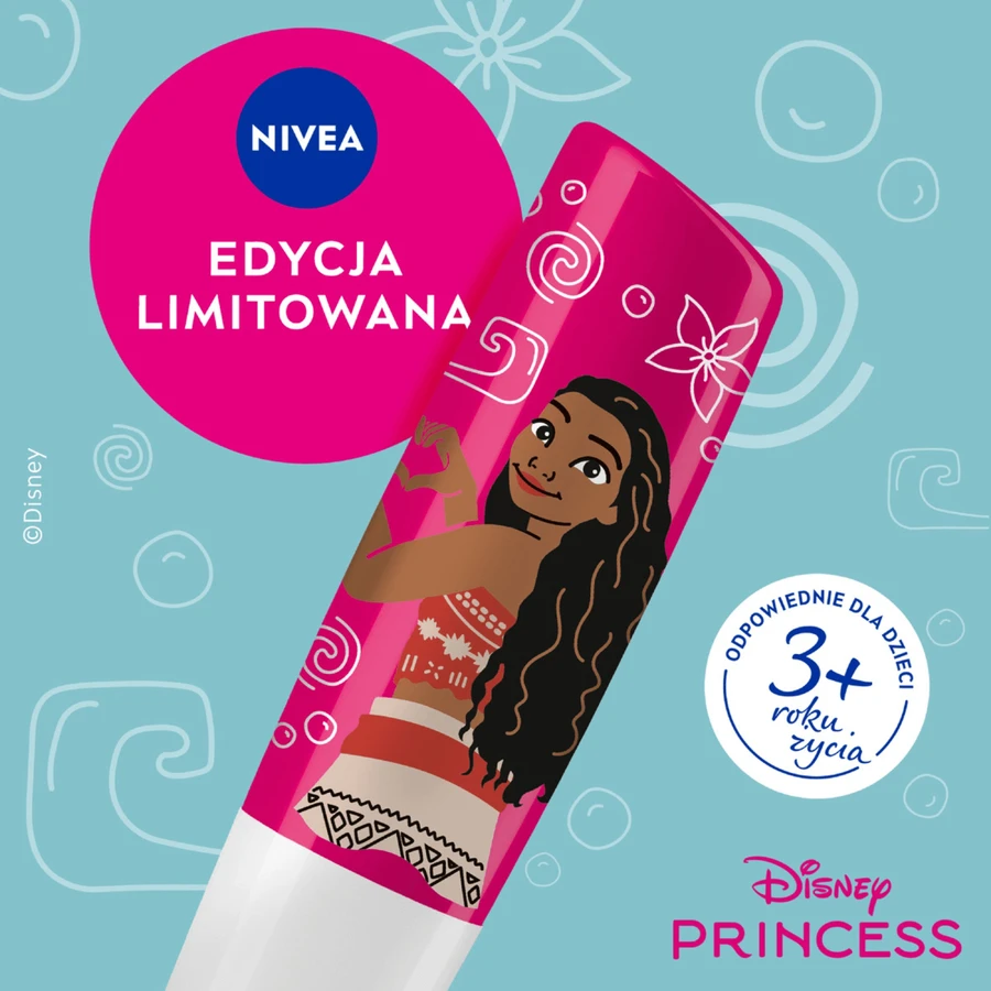 Nivea Disney Princess, verzorgende lippenstift, watermeloen sorbet, Vaiana, 4.8 g