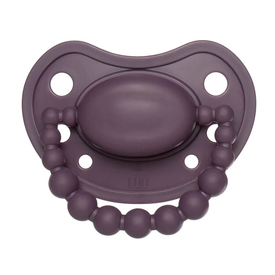 Luu Kids, succhietto, posizionamento, silicone, Sweet Plum, da 6 mesi, 1 pezzo