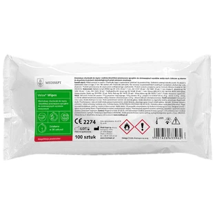 Medisept Velox Wipes, alkoholische Wischtücher zur Oberflächenreinigung und -desinfektion, Nachfüllpackung, 100 Stück