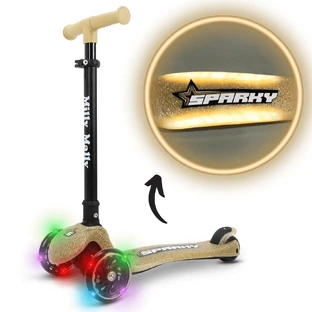 LED foldable scooter with illuminated platform Sparky, + 3 years, Champagn, Milly Mally