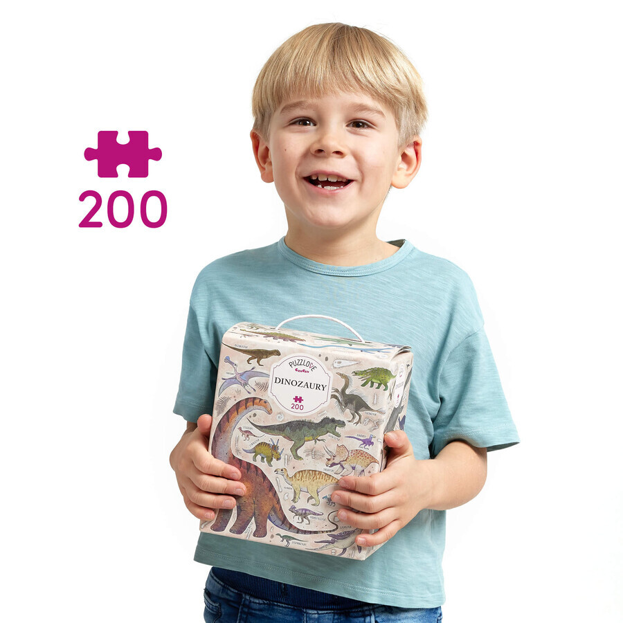 CzuCzu Puzzlove Dinosaures, puzzles pour enfants, à partir de 7 ans, 200 éléments