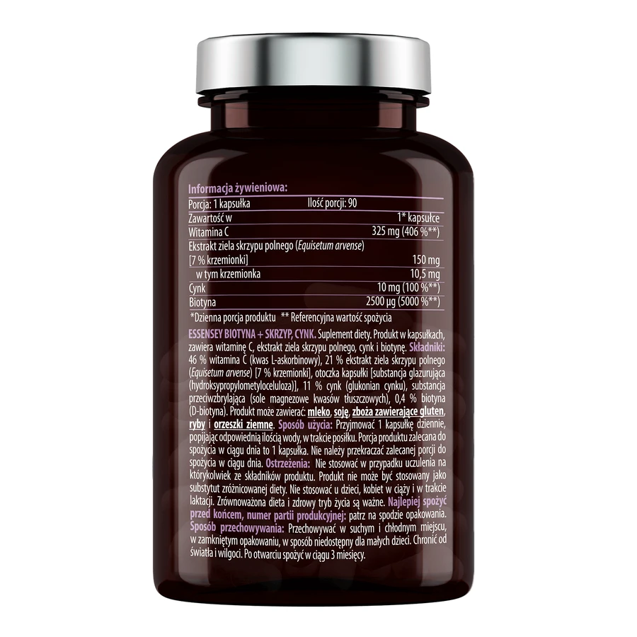 Essensey Biotin, Schachtelhalm, Zink, 90 Kapseln