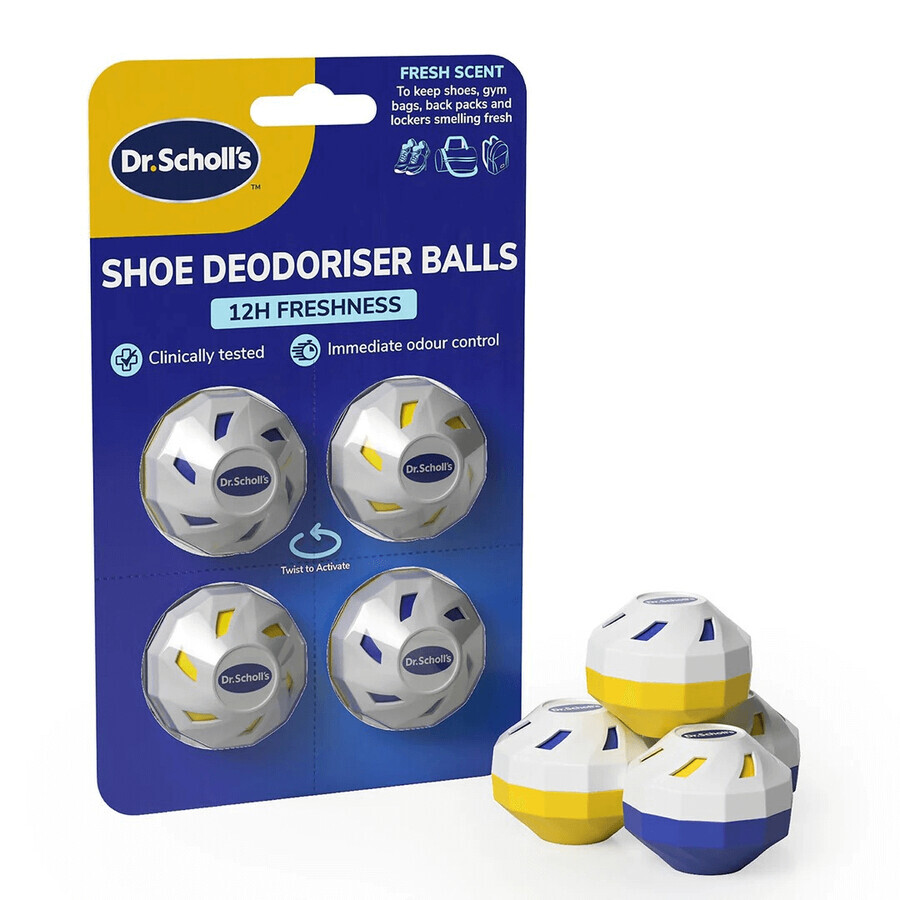 Dr. Scholl's, palline deodoranti per scarpe, 4 pezzi