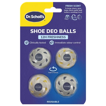 Scholl's, boules désodorisantes pour chaussures, 4 pièces