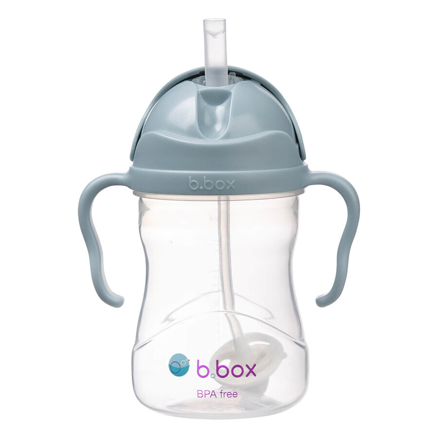 B.Box, biberon avec paille, bleu, à partir de 6 mois, 240 ml EMBALLAGE DECORATIF