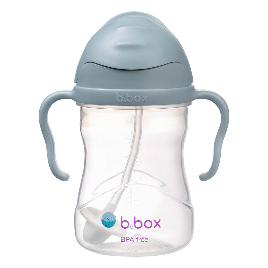 B.Box, biberon avec paille, bleu, à partir de 6 mois, 240 ml EMBALLAGE DECORATIF